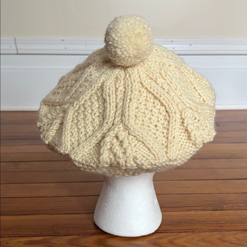 Vintage John Molloy Ireland Pure Virgin Wool Fisherman Newsboy Cap Beret Pom - Picture 4 of 6